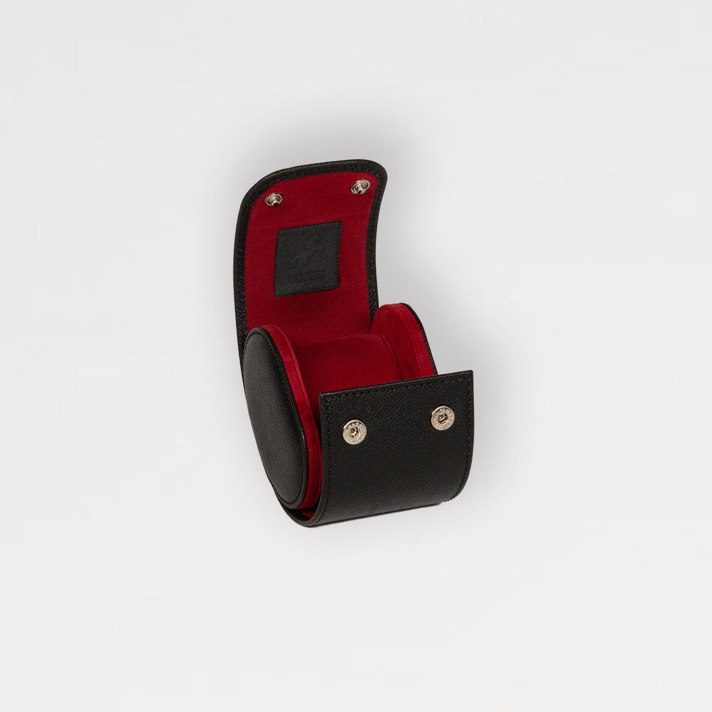 Émile Single Watch Roll - Black/Crimson