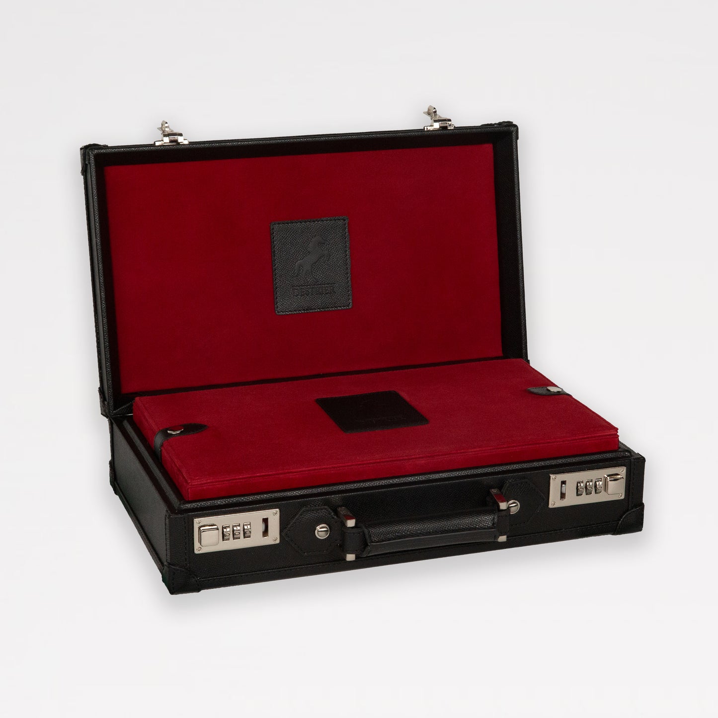 Honoré Ten Piece Watch Trunk - Black/Crimson