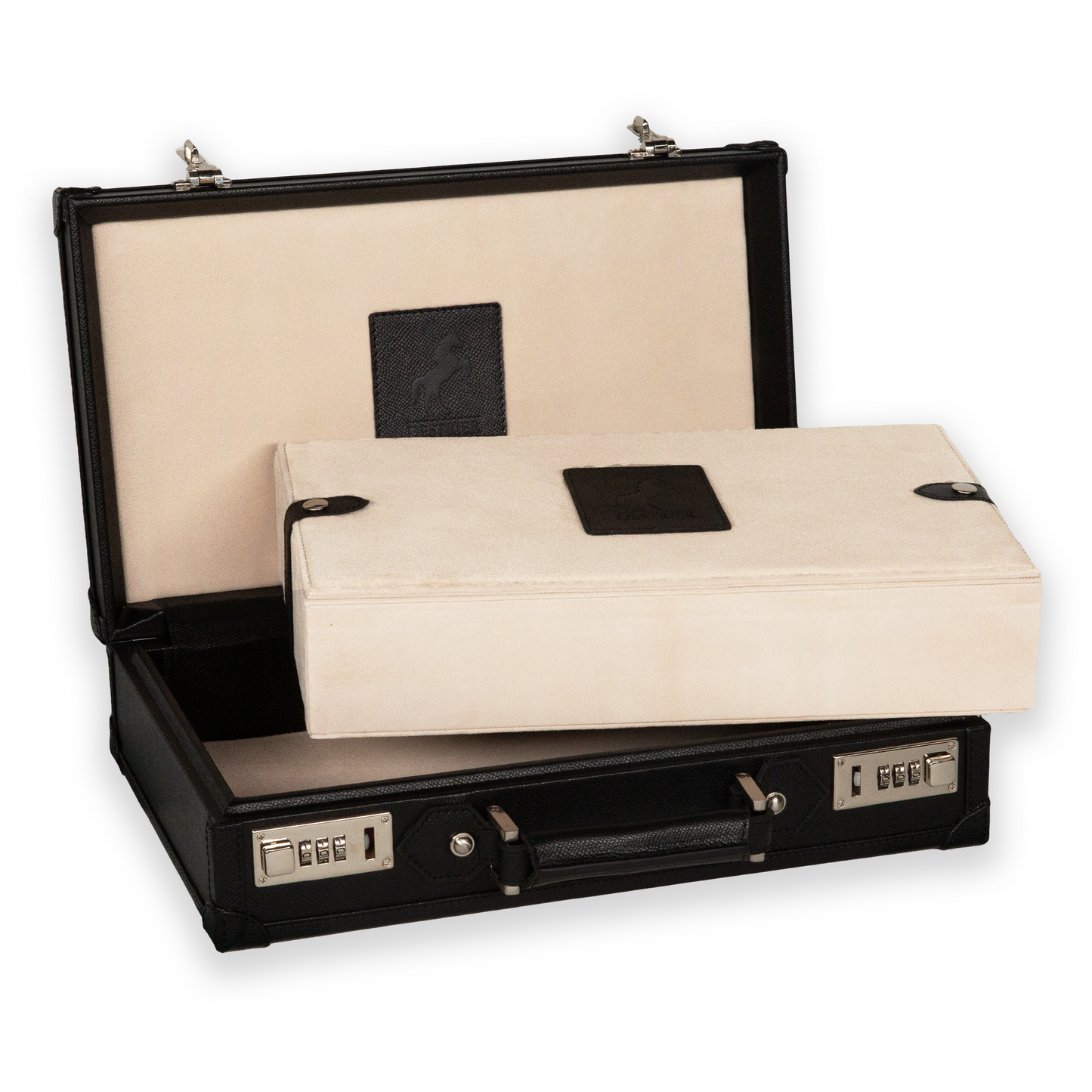 Honoré Ten Piece Watch Trunk - Black/Cream