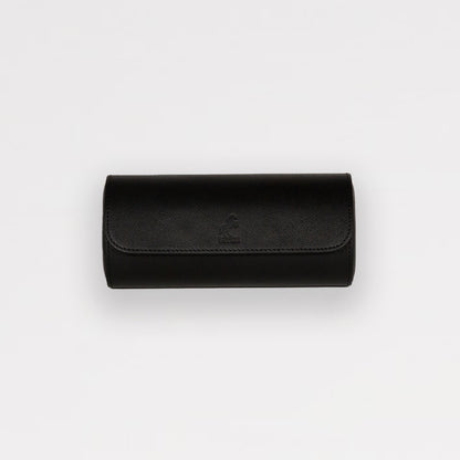 Émile Triple Watch Roll - Black/Cream