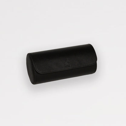 Émile Triple Watch Roll - Black/Cream