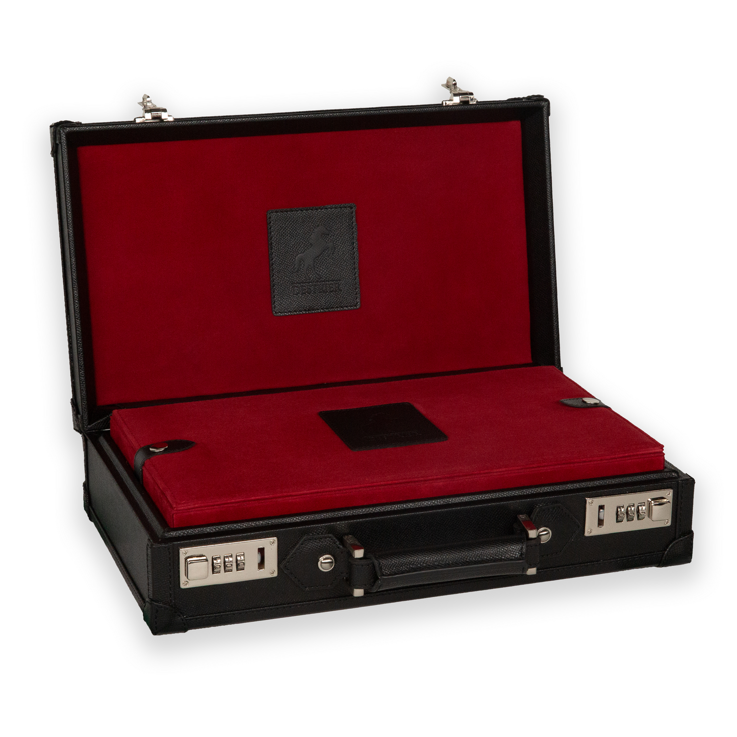 Honoré Ten Piece Watch Trunk - Black/Crimson