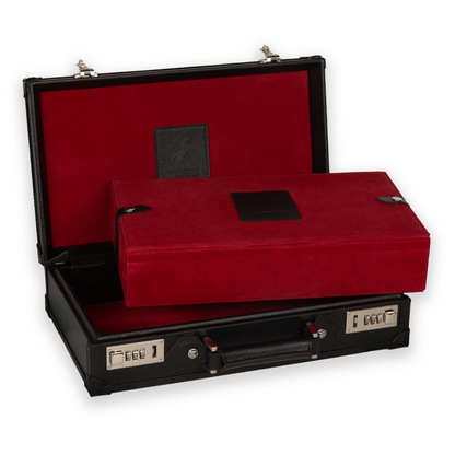 Honoré Ten Piece Watch Trunk - Black/Crimson