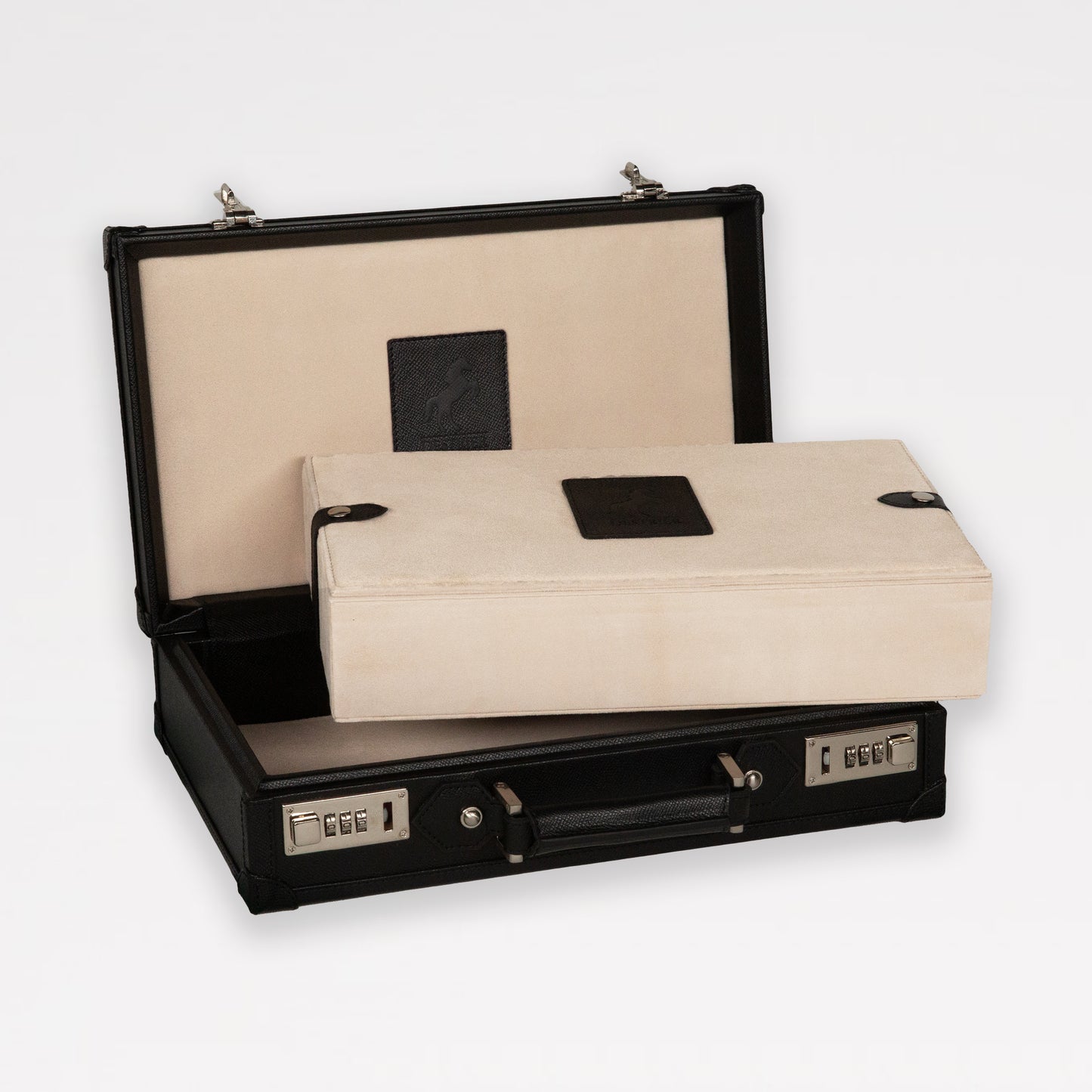 Honoré Ten Piece Watch Trunk - Black/Cream
