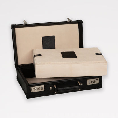 Honoré Ten Piece Watch Trunk - Black/Cream